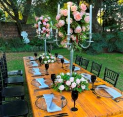 flower wedding reception decor wreath candelabra2b