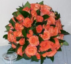 flower bride bouquet orange rosesb