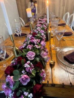 flower wedding reception runner2b